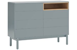 Modrošedá lakovaná komoda Teulat Corvo 120 x 40 cm