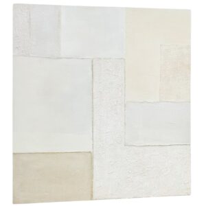 Kave Home Bílý abstraktní obraz Pineda 100 x 100 cm