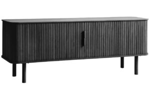 Unique Furniture Černý dubový TV stolek Cavo 160 x 40 cm