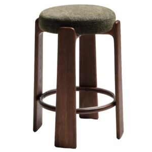 Kave Home Zelená ořechová barová židle Granite II. 75 cm