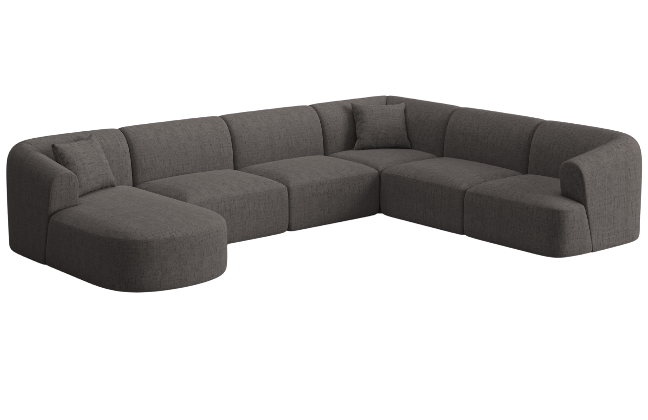 Cosmopolitan Design Šedá čalouněná rohová pohovka Campi 330 cm