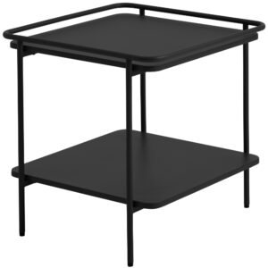 Unique Furniture Černý kovový odkládací stolek Yuba 45 x 45 cm