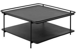 Unique Furniture Černý kovový konferenční stolek Yuba 75 x 75 cm