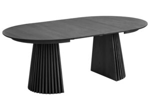 Nordic Living Černý rozkládací jídelní stůl Osaika 120/200 x 120 cm