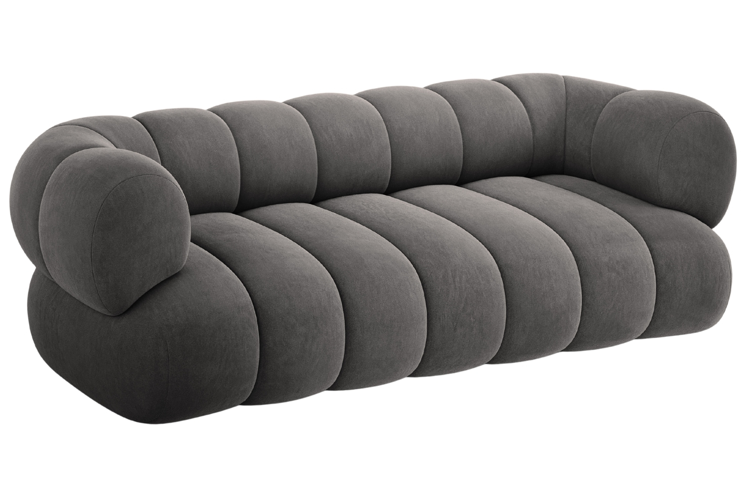 Cosmopolitan Design Šedá sametová trojmístná pohovka Koge 210 cm