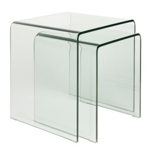 Dutchbone Set dvou skleněných odkládacích stolků VETRO 45 x 40 cm