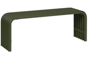 noo.ma Zelená kovová zahradní lavice Nokk 114 cm