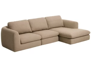 Kave Home Hnědá čalouněná rohová pohovka Vera 322 cm