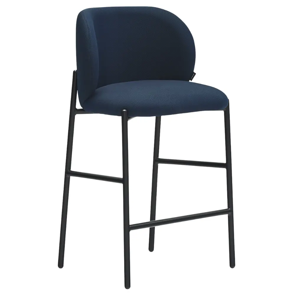 Teulat Modrá čalouněná barová židle Mogi 63 cm