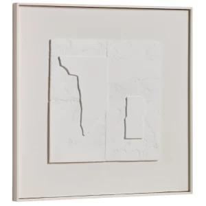 Kave Home Bílý abstraktní obraz Gadir 80 x 80 cm