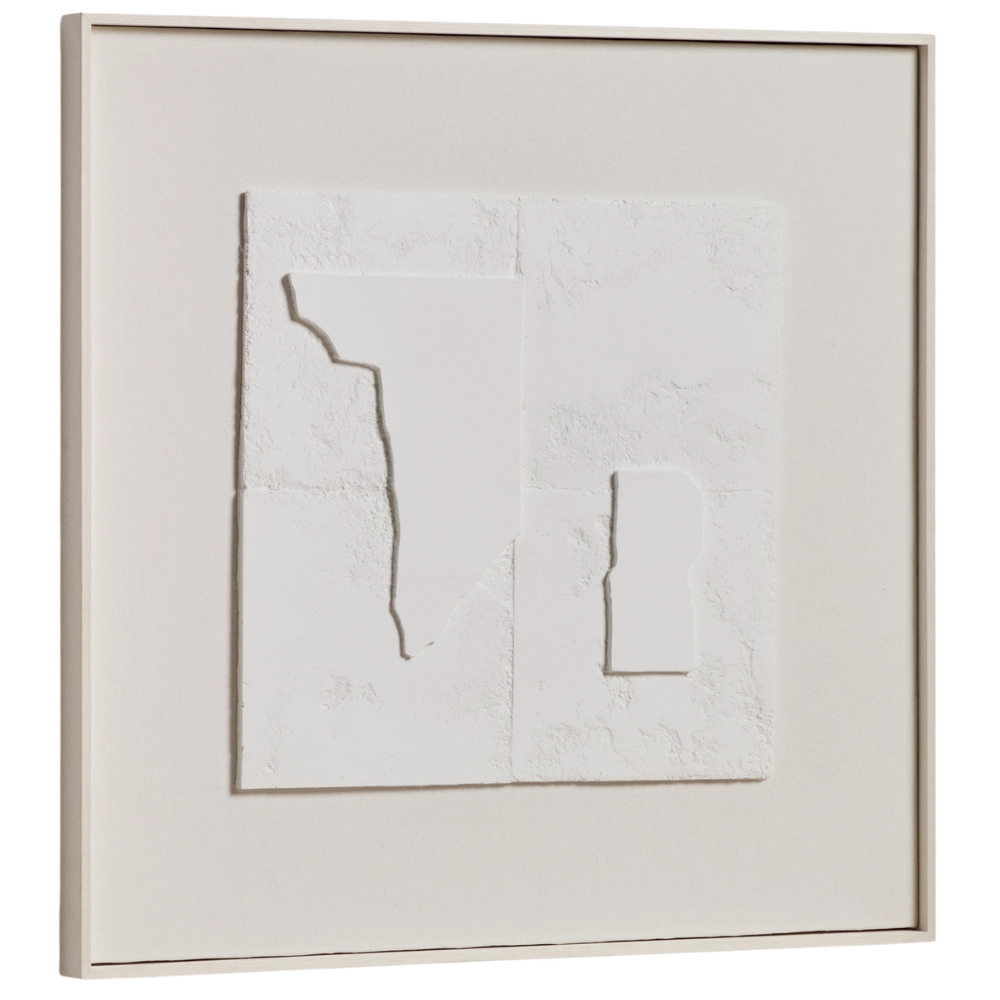 Kave Home Bílý abstraktní obraz Gadir 80 x 80 cm