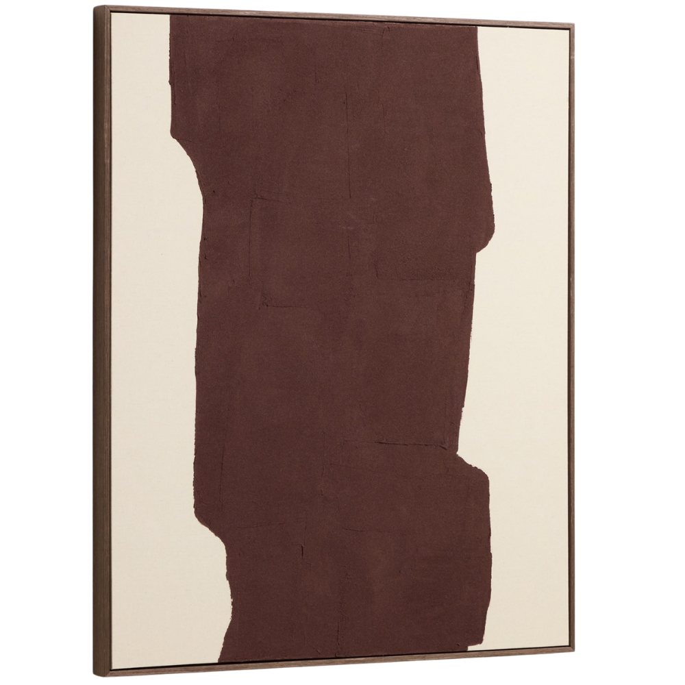 Kave Home Hnědý abstraktní obraz Irden 80 x 100 cm