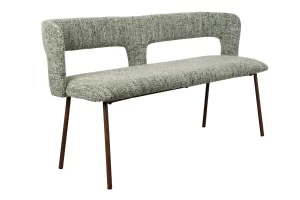 White Label Zelená čalouněná lavice CHELSEA 148 cm