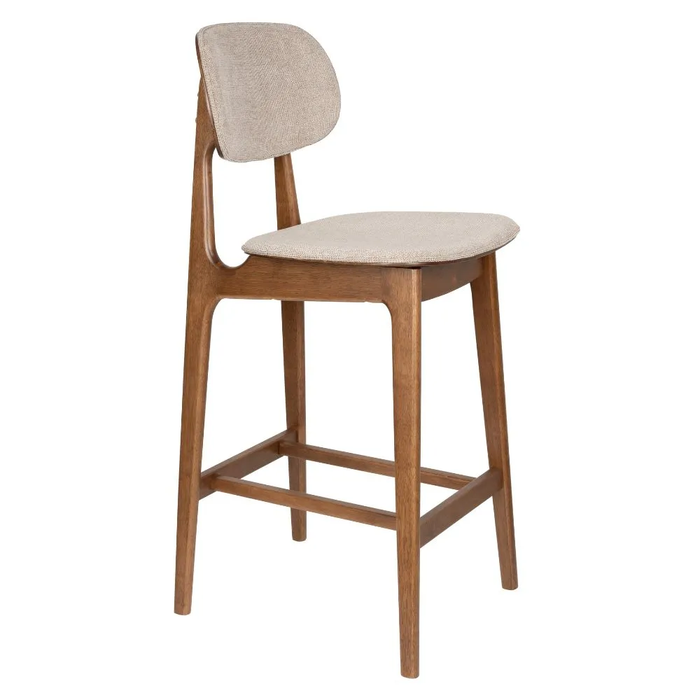 Dutchbone Béžová barová židle MARAIS 69 cm s čalouněným opěradlem